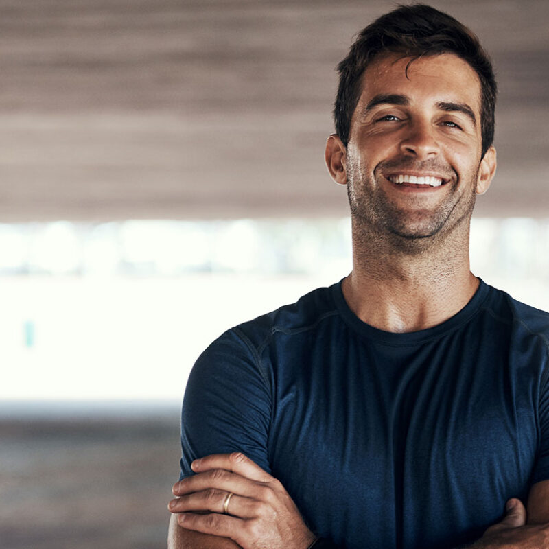 Active adult in athletic clothing