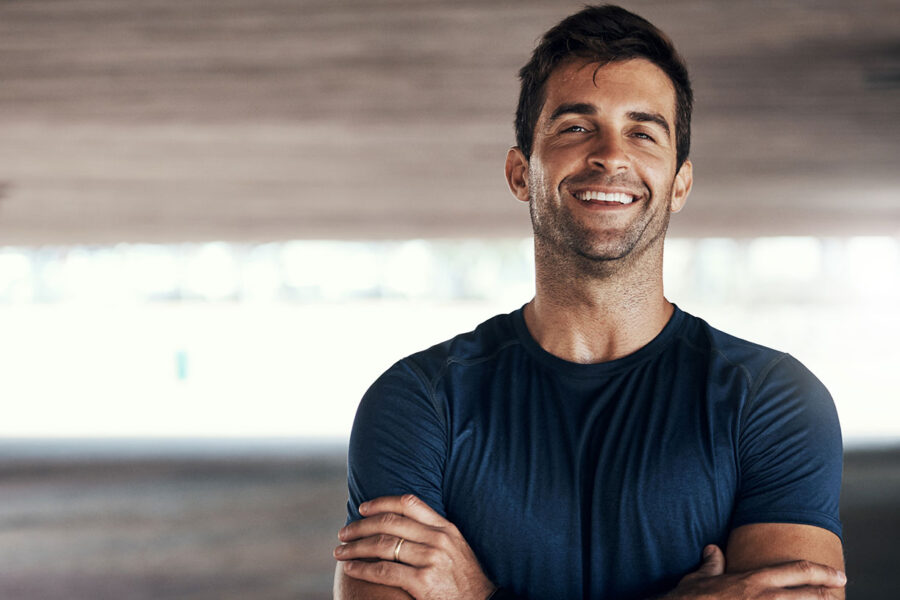 Active adult in athletic clothing